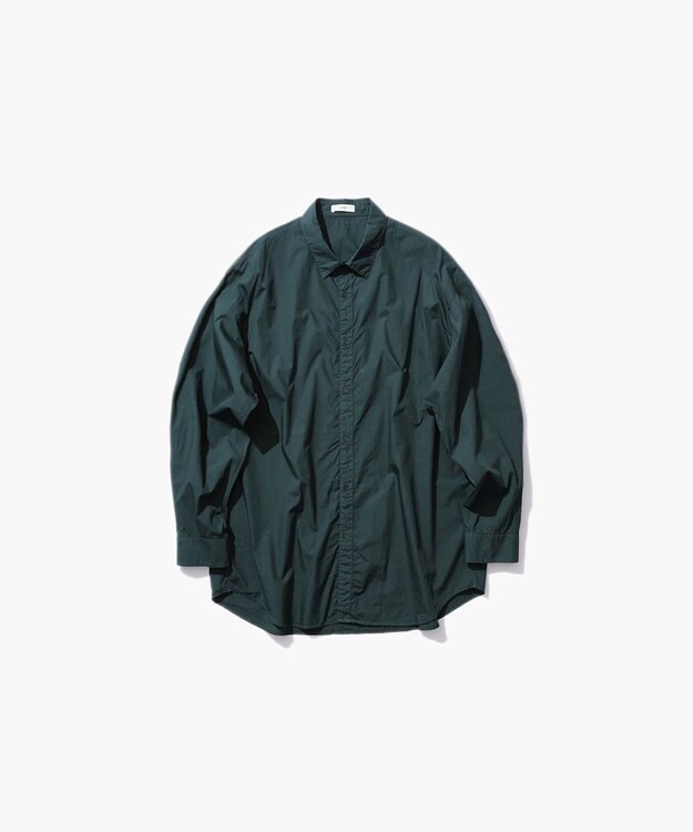 ATON COTTON LAWN | オーバーサイズシャツ - UNISEX GREEN