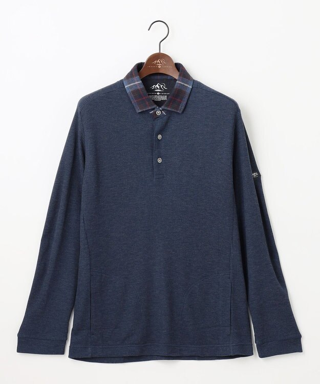 JOSEPH ABBOUD MOUNTAIN 【サスティナブル/吸水速乾】ドライミックスメリノポロ ダルブルー系