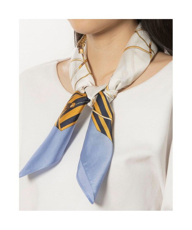 UNBILLION カシュネ cache nez / チェーン柄スカーフ ブルー