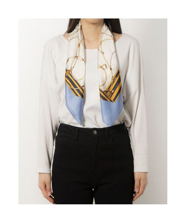 UNBILLION カシュネ cache nez / チェーン柄スカーフ ブルー