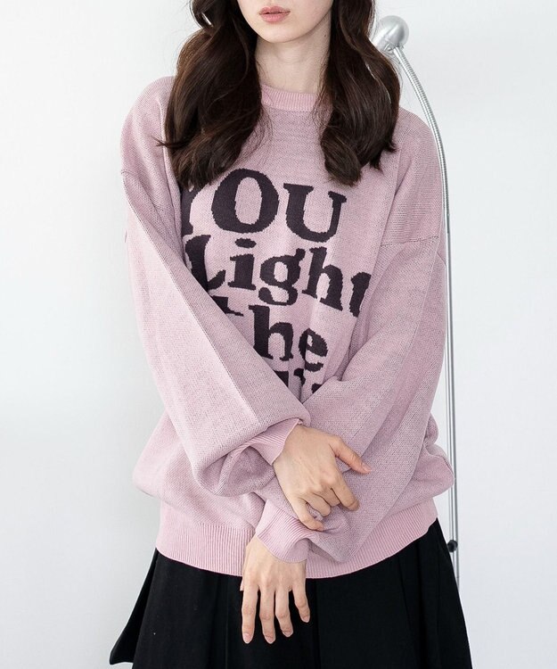 WEGO 【洗える】グラフィックニットBIGプルオーバー 柄2