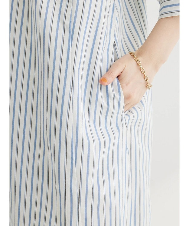 Green Parks Ｉ　切替ロングシャツワンピース Stripe