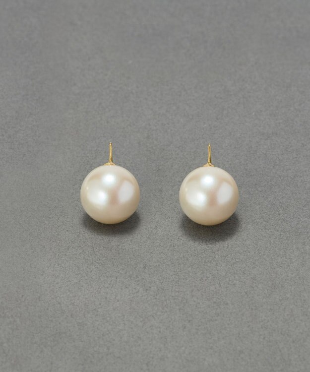 Phoebe 〈シリーズ累計販売5000点突破！〉≪TV番組着用商品≫ビッグパールフックピアス　ホワイト ゴールド