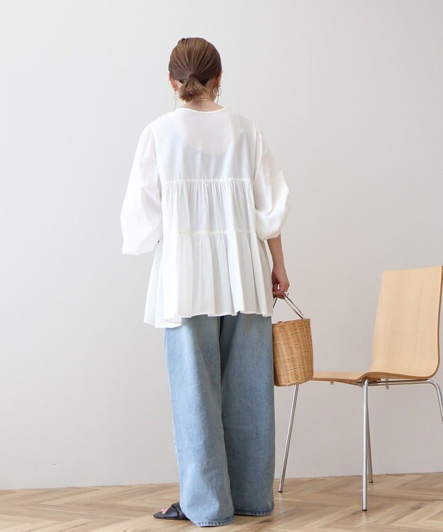AMERICAN HOLIC 【先行予約】【WEB限定】ティアードギャザーブラウス Off White