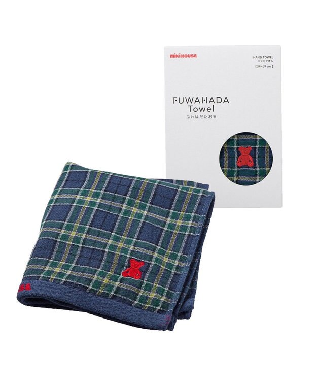MIKI HOUSE HOT BISCUITS 【ふわはだたおる】ハンドタオル 紺