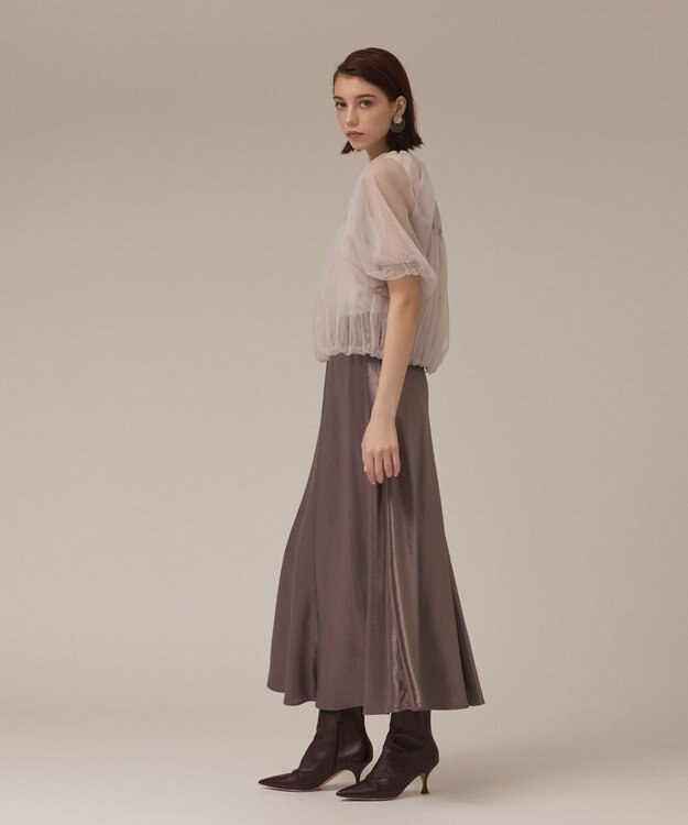 GRACE CONTINENTAL チュールシアーブルゾン ベージュ