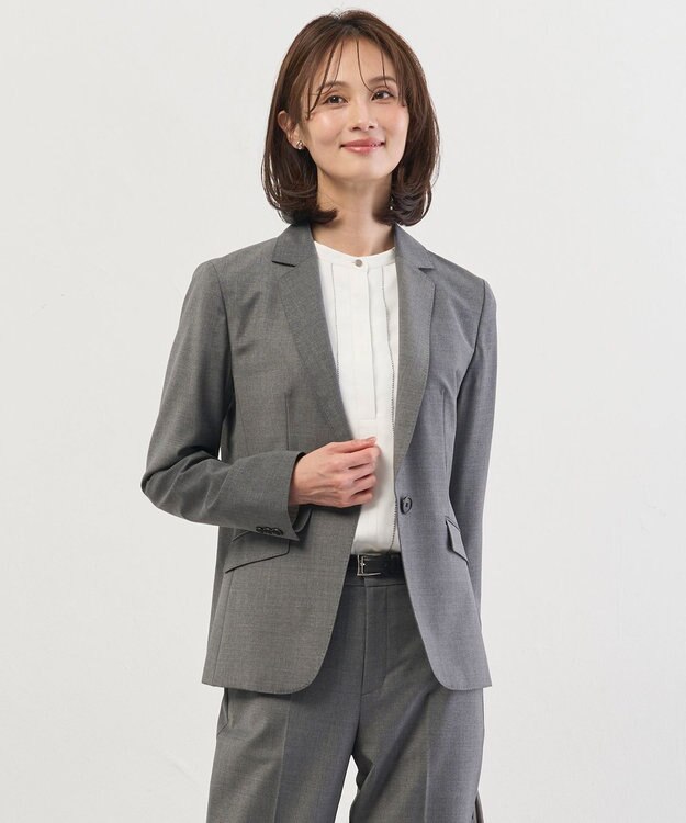 J.PRESS LADIES L 【セットアップ対応】BAHARIYE SOLID テーラード ジャケット ミディアムグレー系
