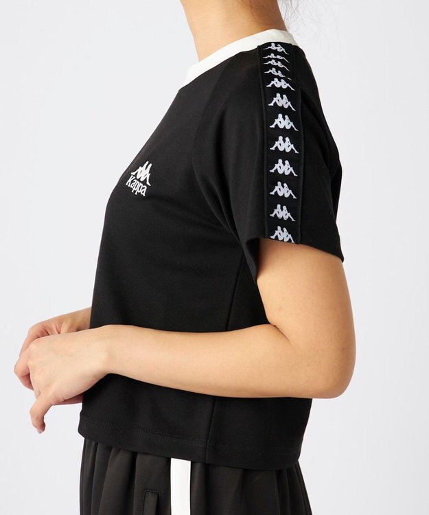 OP／FILA 【Kappa】バンダテープ ラグラン Tシャツ ブラック