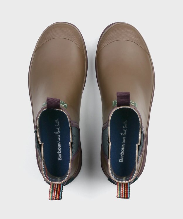 Paul Smith Barbour カラーブロック サイドゴアレインブーツ Paul Smith Loves Barbour カラーブロック サイドゴアレインブーツ