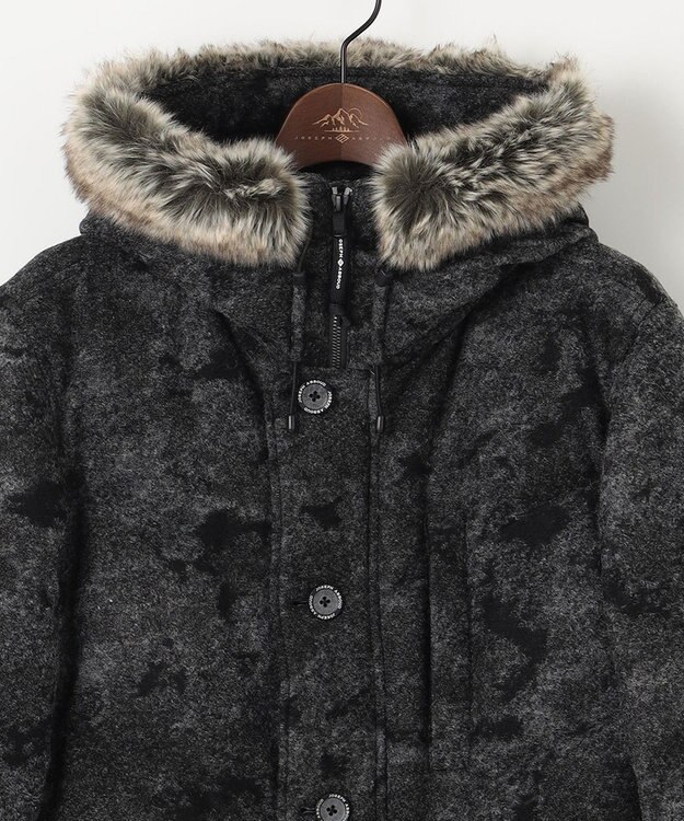 JOSEPH ABBOUD MOUNTAIN 【イタリア素材/ECOファー/9ポケット/ダウン/男女兼用】スライバーカモフラージュ　ダウンコート グレー系7