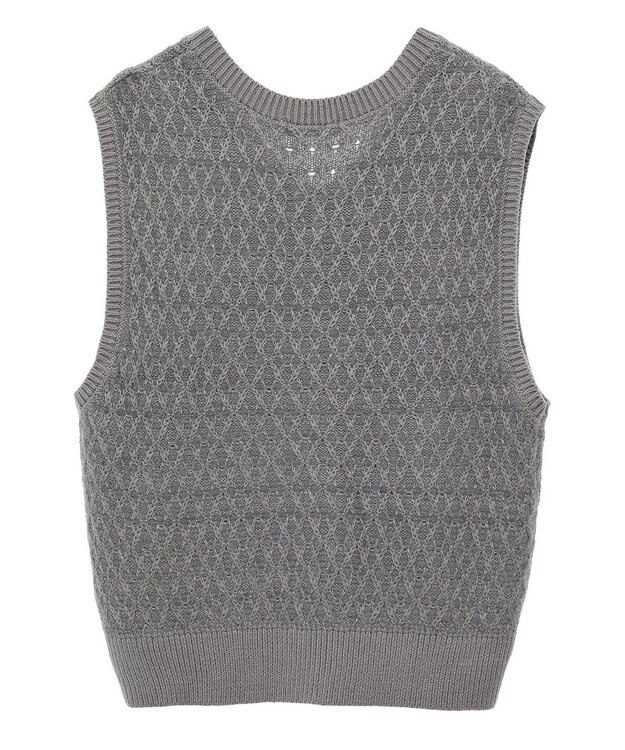 earth music&ecology ラメジャガードニットベスト Gray