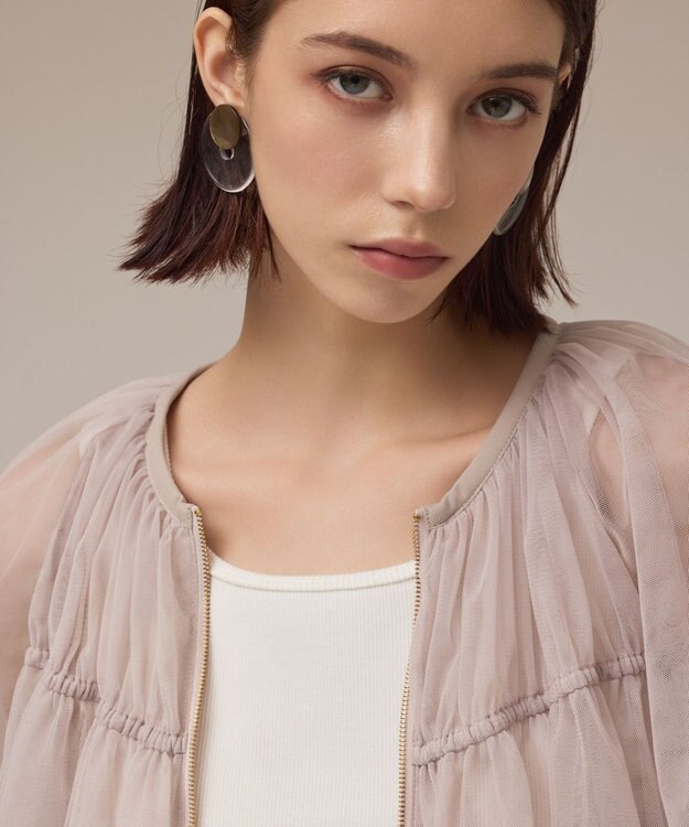 GRACE CONTINENTAL チュールシアーブルゾン ベージュ