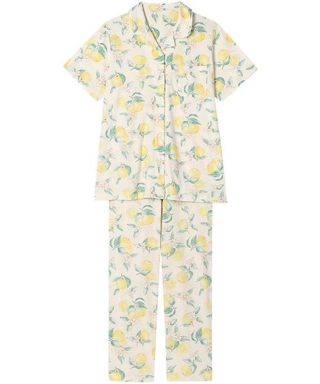 Wing パジャマ 綿100%(本体) 天竺素材 5分袖 半袖 長ズボン レディース EP8046 ウイング／ワコール アイボリー