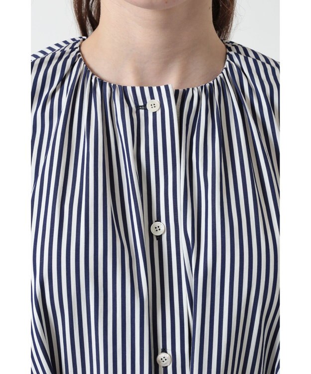 DAKS コットン ギャザーワンピース ネイビー