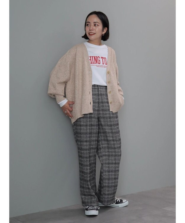 AMERICAN HOLIC ＭＩＸＶネックニットカーディガン Beige