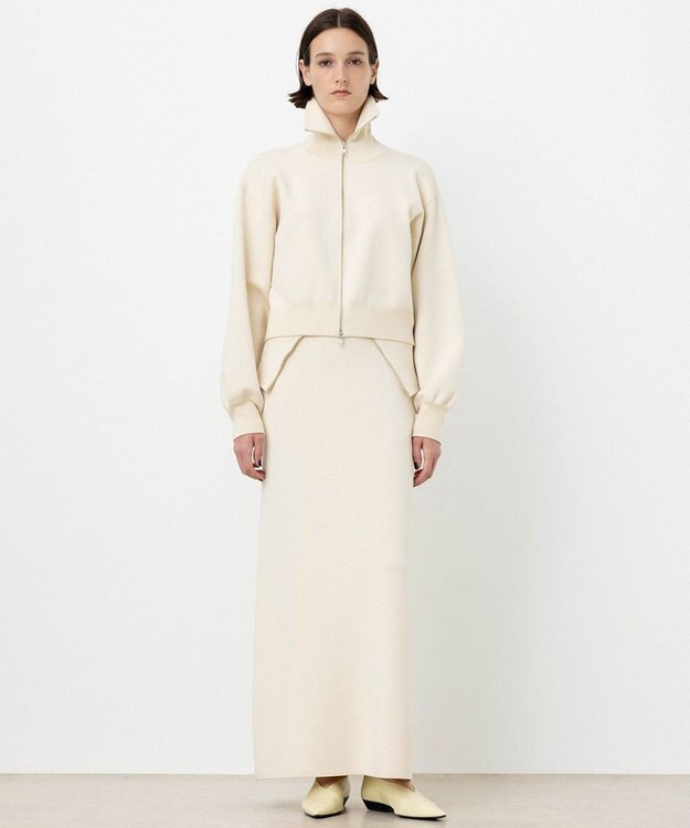 NAVE 【ReNAVE・洗える】スムースニット トラックジャケット ホワイト系