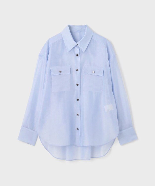 GRACE CONTINENTAL マットシアーシャツ ブルー