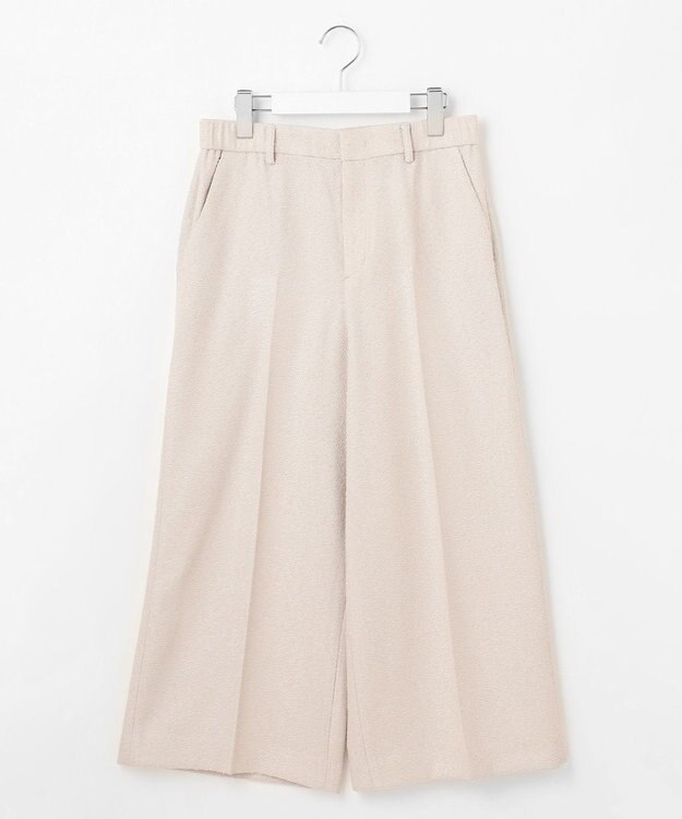 自由区 ブライトリングツイードクロップド パンツ ライトグレー