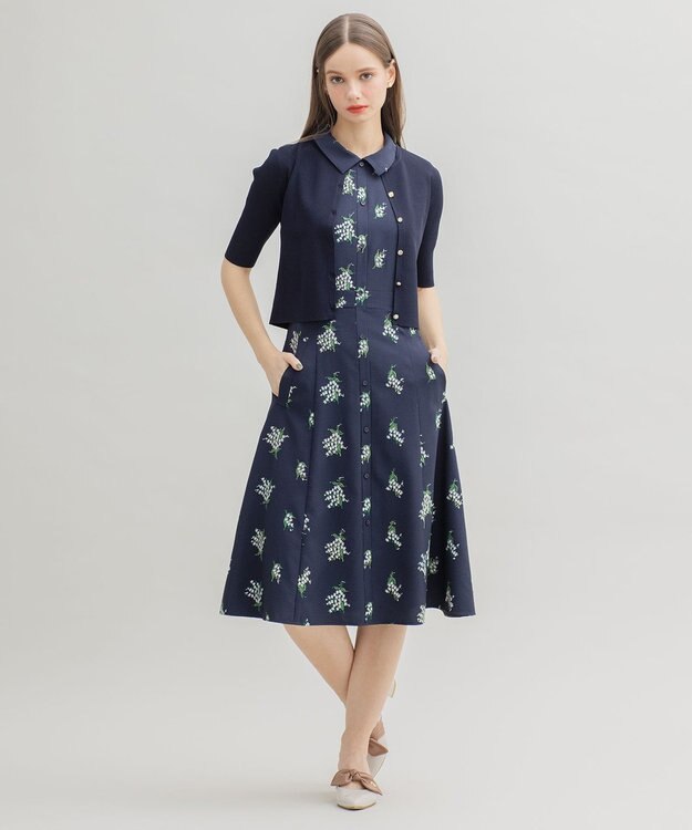 TOCCA 【洗える！】LILY OF THE VALLEY ドレス ネイビー系7