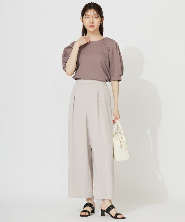 ANY SIS S 【接触冷感・吸水速乾・UVカット】サラキレイ ワイドパンツ アイボリー