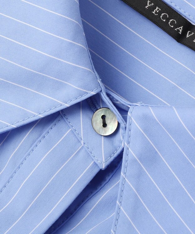 YECCA VECCA レースヘムロングシャツ Stripe