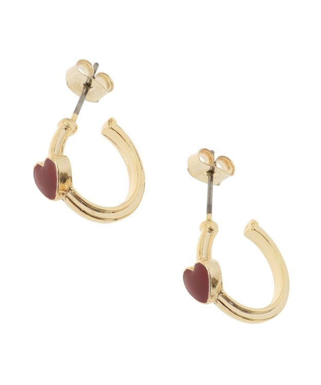 Green Parks ・ＨＡＬＦ　ＴＩＭＥ　ハートフープピアス Red