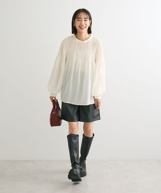 Green Parks レザーショートパンツ Black