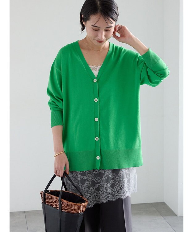 Te chichi 【雑誌掲載アイテム】2WAYカシュクールVネックカーディガン《2026 spring catalog item》 グリーン