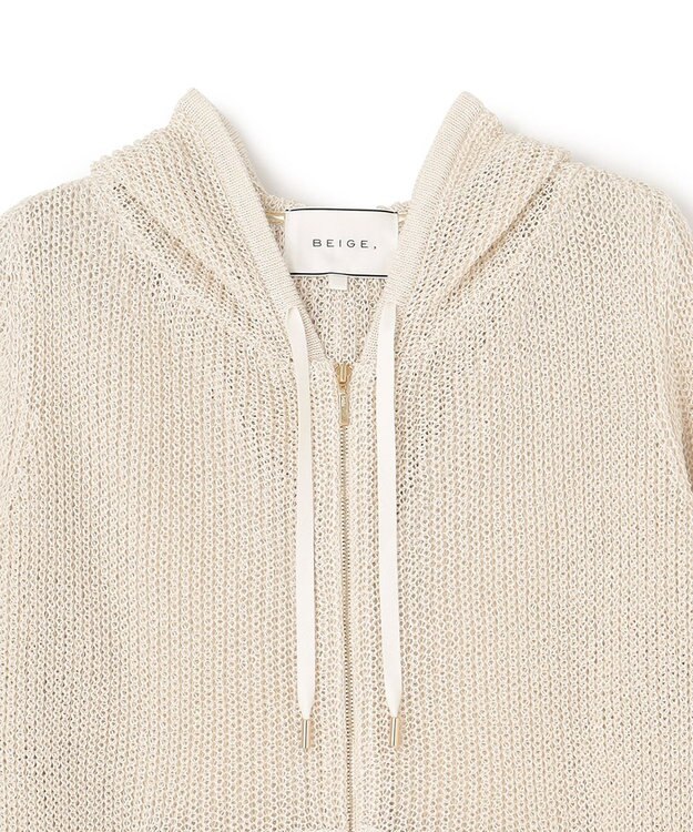BEIGE， OPTICAL / フードカーディガン Ecru