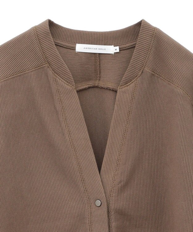 AMERICAN HOLIC Ｖネックリップルカーディガン Mocha