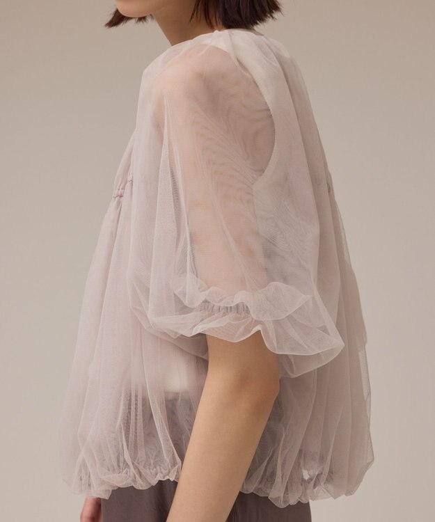 GRACE CONTINENTAL チュールシアーブルゾン ベージュ