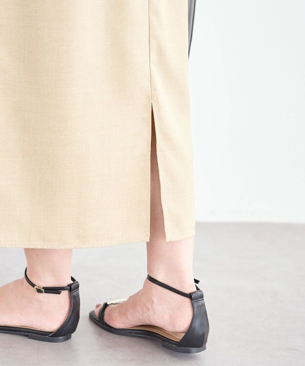 Green Parks 異素材ドッキングワンピース Beige