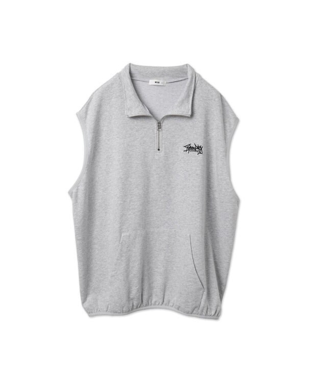 WEGO 【ユニセックス着用ITEM】ノースリハーフジッププルオーバー ライトグレー