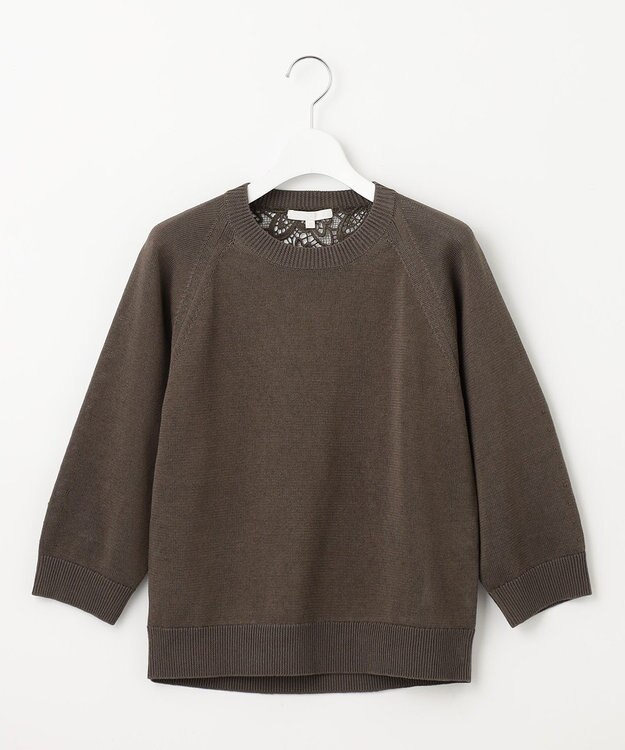 自由区 S 【洗える】レースコンビニット プルオーバー カーキ