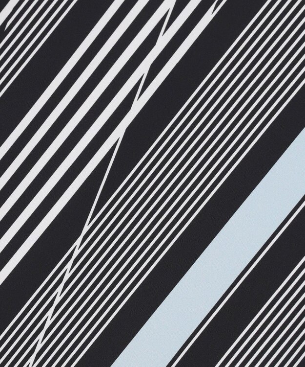 ICB 【先行予約】ランダムストライププリント ストレートスカート ブラック×オフホワイト×サックス