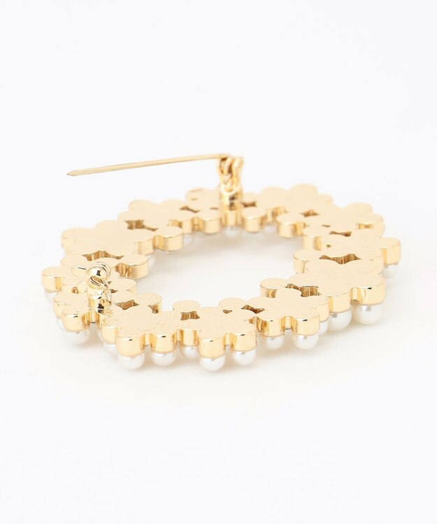 ANY オーバルパールビジューブローチ ライトゴールド