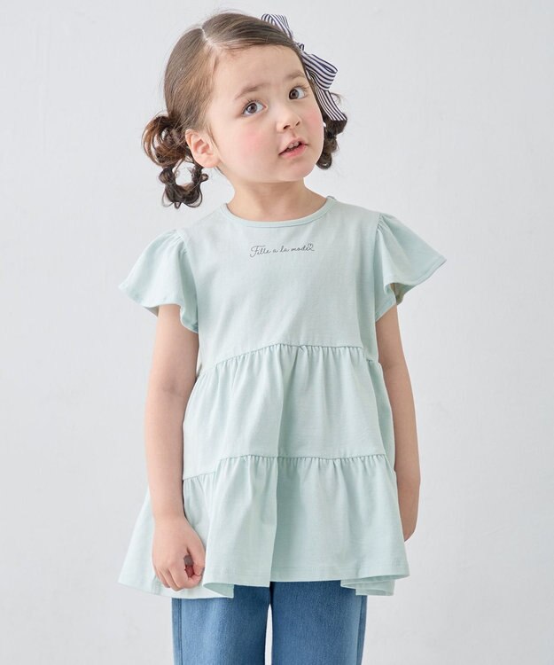 ANY KIDS 【綿100%/接触冷感】ひんやり ティアードチュニック ミント