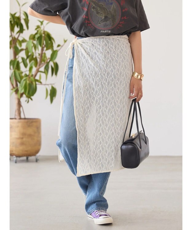 AMERICAN HOLIC レースラップスカート Off White