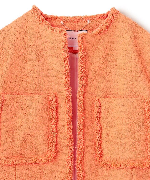 BEIGE， 【S-size】DAHLIA / ツイードジャケット Apricot