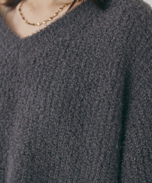 AMERICAN HOLIC ミニシャギーラメニットプルオーバー Charcoal Gray