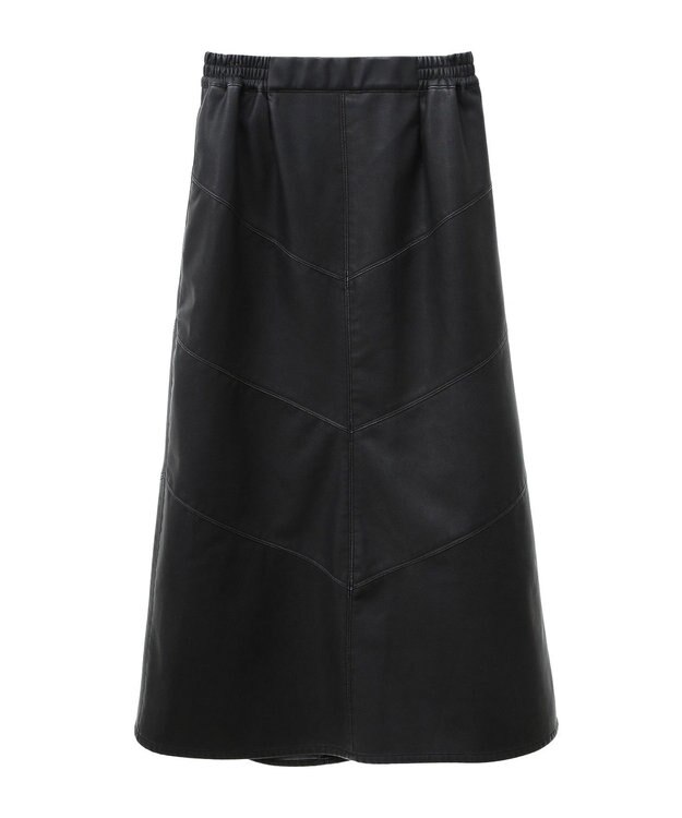 Green Parks ■ESCAR ヴィンテージ調エコレザースカート Black