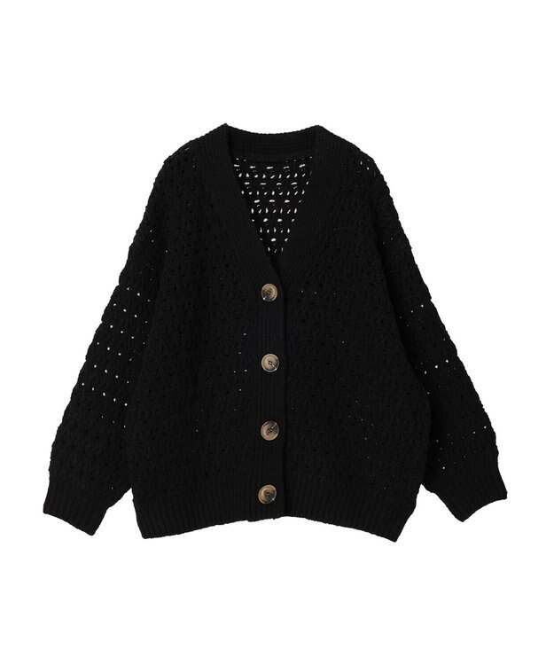 Green Parks ・Ｐｅｔｉｔ　Ｆｌｅｕｒ　スカシアミニットカーディガン Black