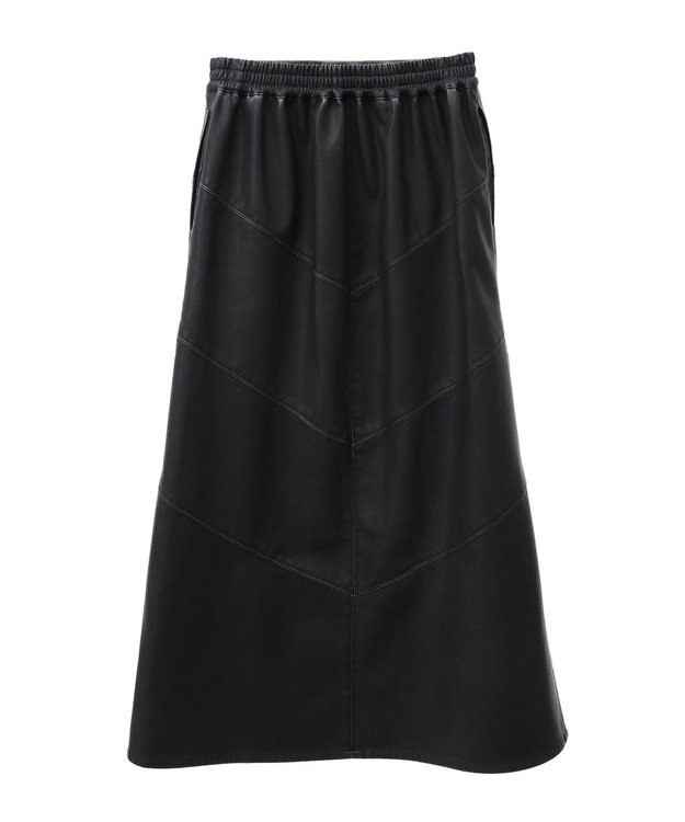 Green Parks ■ESCAR ヴィンテージ調エコレザースカート Black