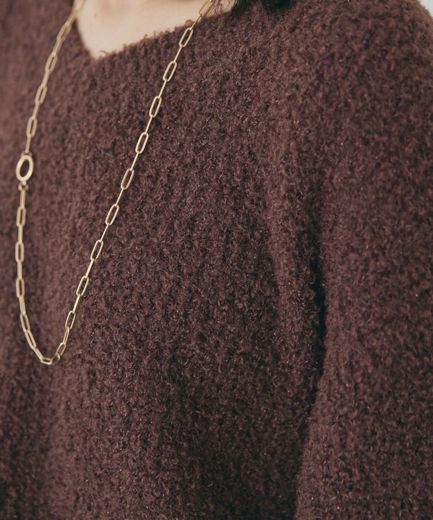 AMERICAN HOLIC ミニシャギーラメニットプルオーバー Brown