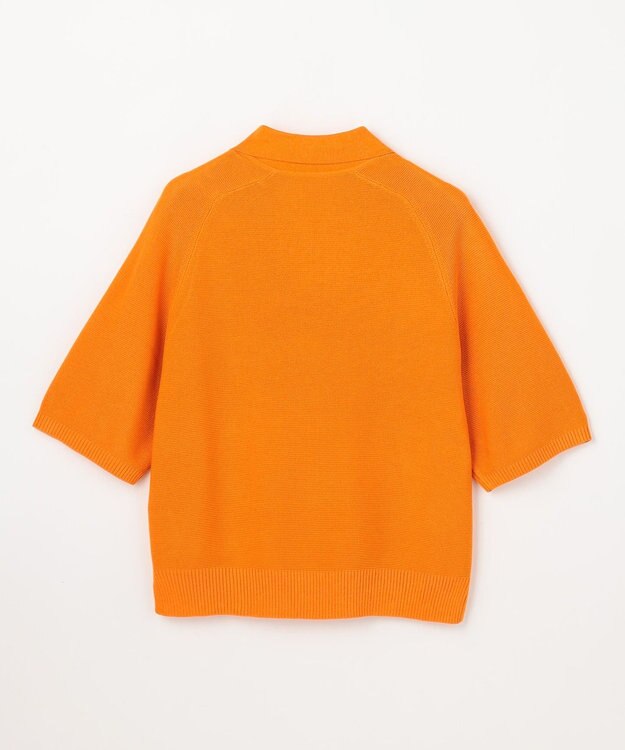 ANY L アクリルガーターポロ衿ニット マリーゴールド