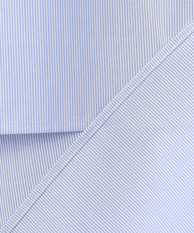 ICB 【洗える】 クリーンブロード クロップドブラウス ブルーストライプ系