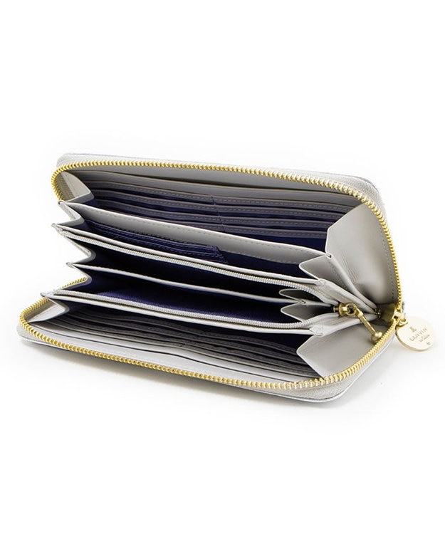 LANVIN en Bleu ペティアン ラウンド長財布 シルバー