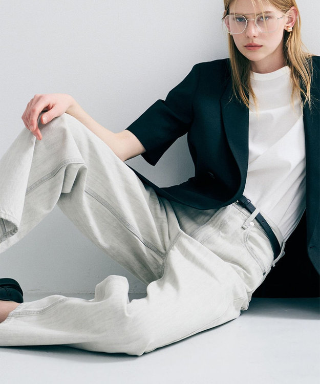 uncrave 【upper hights×uncrave】THE NIECE ストレートデニムパンツ ホワイトスモーク