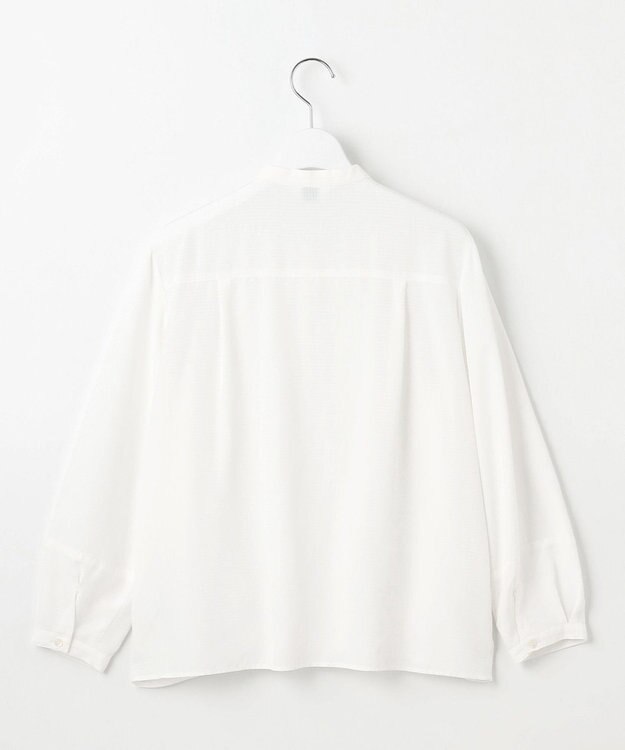 J.PRESS LADIES S 【洗える】アセVisシャドーギンガム タック ブラウス ホワイト系