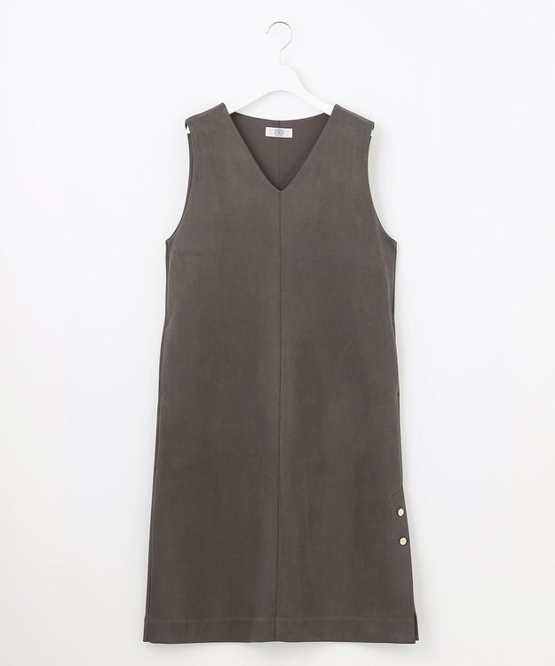 J.PRESS LADIES L 【洗える】スエードダンボール ジャンパースカート グレー系